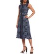 画像1: 【後呂有紗アナ着用】Tadashi Shoji タダシショージ   Lace Fringe Midi Dress　 ブラック、ネイビー系 (1)