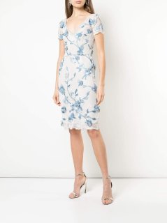 Marchesa Notte マルケッサノッテ Floral Embroidered Cocktail Dress 