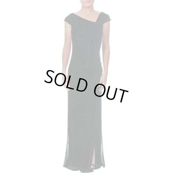 画像1: Tadashi Shoji  タダシショージ アシンメトリックキャップスリーブドレス ブラック (1)