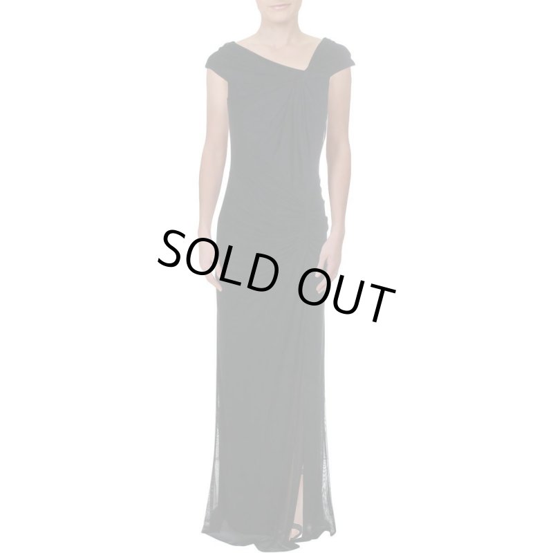 画像1: Tadashi Shoji  タダシショージ　アシンメトリックキャップスリーブドレス　ブラック (1)