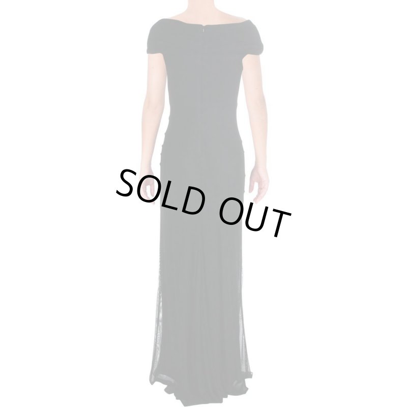 画像2: Tadashi Shoji  タダシショージ　アシンメトリックキャップスリーブドレス　ブラック (2)