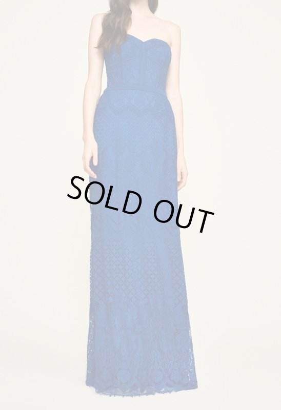 画像1: Tadashi Shoji タダシショージ  PRIMA ストラップレスドレス ブルー系 (1)