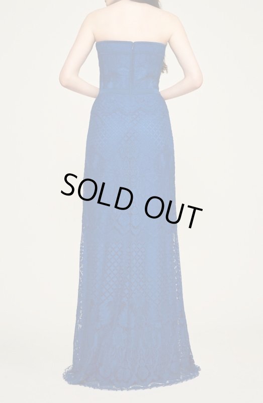 画像2: Tadashi Shoji タダシショージ  PRIMA ストラップレスドレス ブルー系 (2)