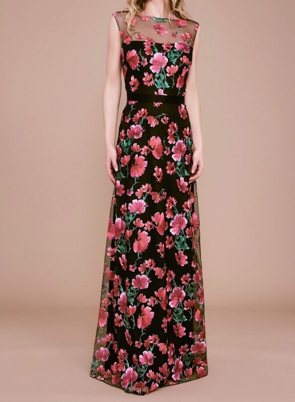 画像1: 再販売【前田典子、山本美月、田中美里さん着用】Tadashi Shoji  タダシショージ Rajani ドレス　ブラック、ピンク (1)