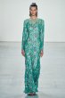 画像1: Tadashi Shoji  タダシショージ  Embroidered Floral Lace Column Gown グリーン系 (1)