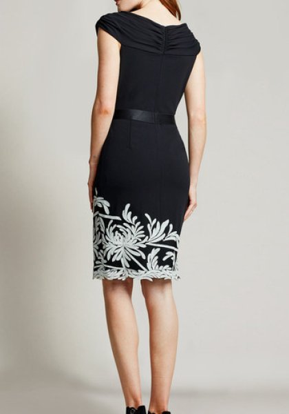 画像2: Tadashi Shoji  タダシショージ Kumi Crisscross Bodice Dress ブラック (2)