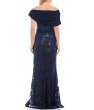 画像2: 半額以下！【アンミカさん着用】Tadashi Shoji タダシショージ  Chiaki Crepe Textured Gown　 ネイビー (2)