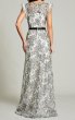 画像2: セール【アンミカさん愛用】Tadashi Shoji  タダシショージ Etsu Floral Illusion Gown　ブラック、アイボリー (2)