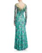 画像3: Tadashi Shoji  タダシショージ  Embroidered Floral Lace Column Gown グリーン系 (3)