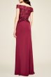 画像2: 期間限定セール！Tadashi Shoji タダシショージ  AURELIA JERSEY GOWN レッド、パープル系 (2)