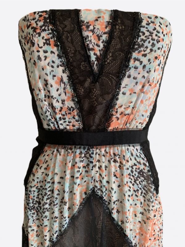 画像4: 【福井セリナさん、綺咲愛里さんに衣装提供】BCBGMAXAZRIA　　Elle Print and Lace Blocked Halter Dress  09121 (4)