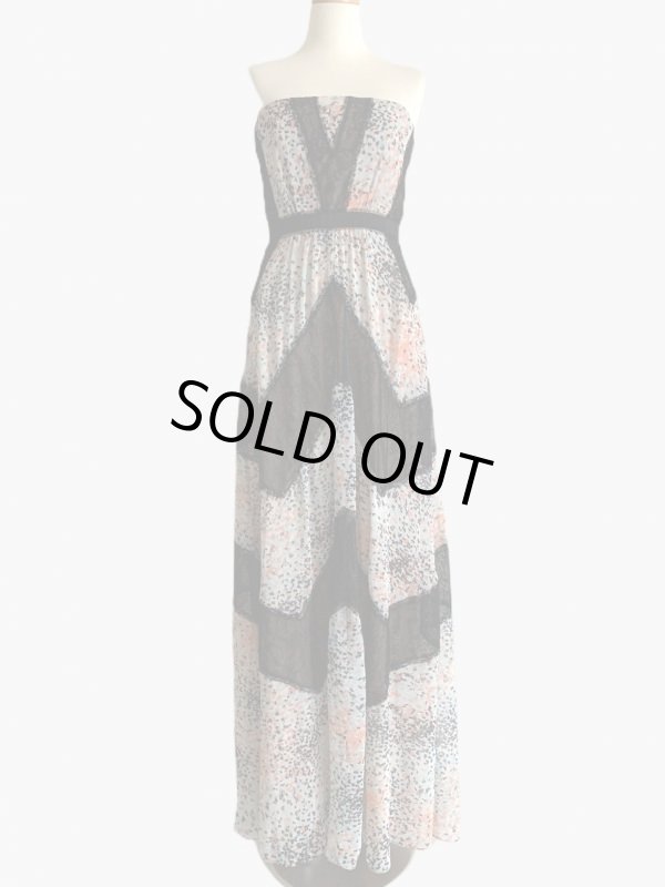 画像2: 1点のみ即発！【釈由美子さん、福井セリナさん、綺咲愛里さんに衣装提供】BCBGMAXAZRIA　　Elle Print and Lace Blocked Halter Dress  09121 (2)