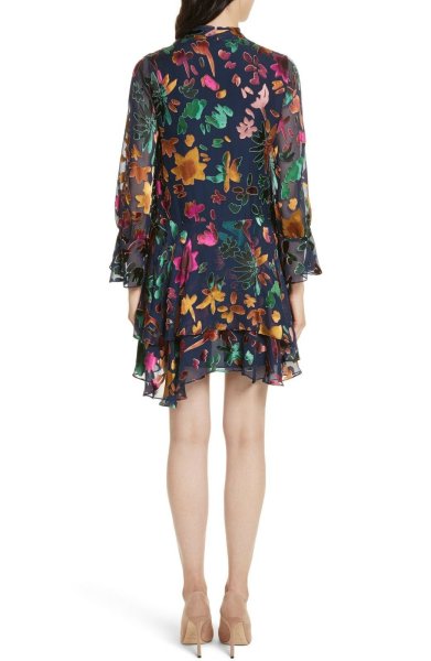 画像2: Alice + Olivia アリスアンドオリビア  Moore Dress ネイビーマルチ (2)