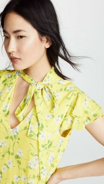 画像3: 【ドラマ使用】Alice + Olivia アリスアンドオリビア  Moore Dress  レモン系 (3)