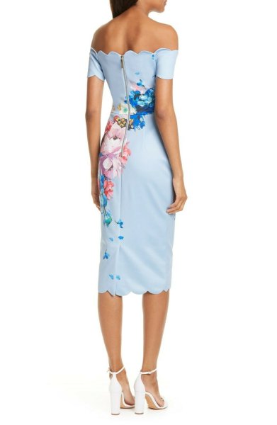 画像2: Ted Baker テッドベイカー オフショルダー花柄ドレス  22906 (2)
