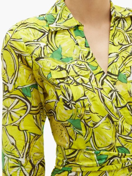 画像3: Diane von Furstenberg ダイアンフォンファステンバーグ レモン柄ラップドレス (3)