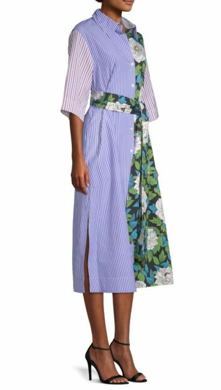 画像3: 訳あり品【コンフィデンスマンJP、長澤まさみさん着用】Diane von Furstenberg　ダイアンフォンファステンバーグ　ミックスプリントコットンシャツドレス  30405 (3)