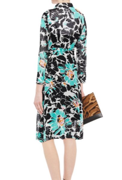 画像2: 【 Amy Robach着用】Diane von Furstenberg ダイアンフォンファステンバーグ Sana Floral Swiss Dot Wrap Midi Dress (2)