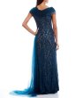 画像2: セール！【アンミカさん着用】Tadashi Shoji タダシショージ  Draped Evening Gown　ブルー、グリーン系 (2)