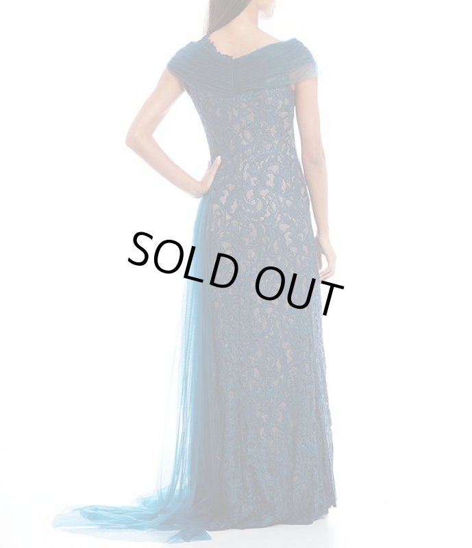 画像2: セール！【アンミカさん着用】Tadashi Shoji タダシショージ  Draped Evening Gown　ブルー、グリーン系 (2)