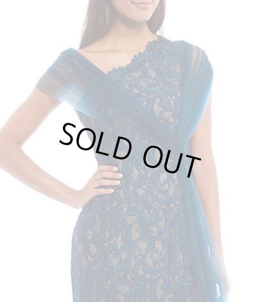 画像3: セール!【アンミカさん着用】Tadashi Shoji タダシショージ  Draped Evening Gown ブルー、グリーン系 (3)