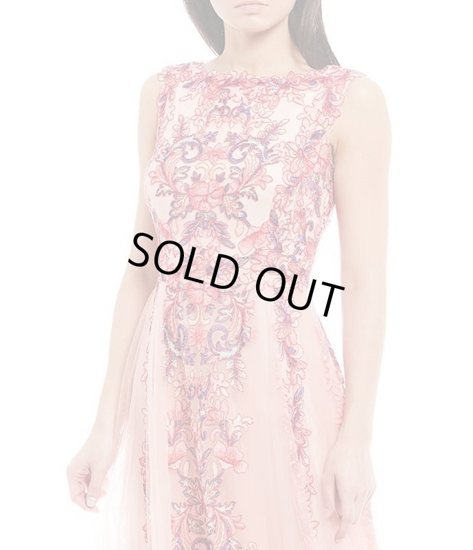 画像4: Tadashi Shoji  タダシショージ  Sleeveless Floral tulle Gown　ピンク (4)