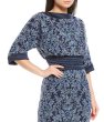 画像4: Tadashi Shoji タダシショージ  Boat Neck  Blouson Dress ブルー、ネイビー系 (4)