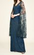 画像1: 期間限定セール！Tadashi Shoji タダシショージ　VOYAGERケープ Gown　ネイビー系 (1)