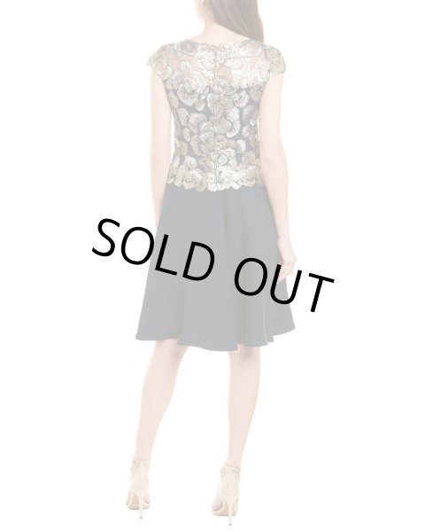 画像2: Tadashi Shoji  タダシショージ Nerine Aラインドレス  ネイビー系 (2)