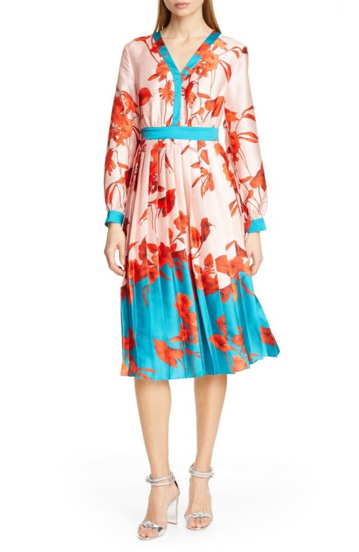 画像1: 1点のみ即納！【磯山さやかさん、ドラマ使用】Ted Baker テッドベーカー　KAROLYN  Fantasia Tiered Midi Dress  07201 (1)