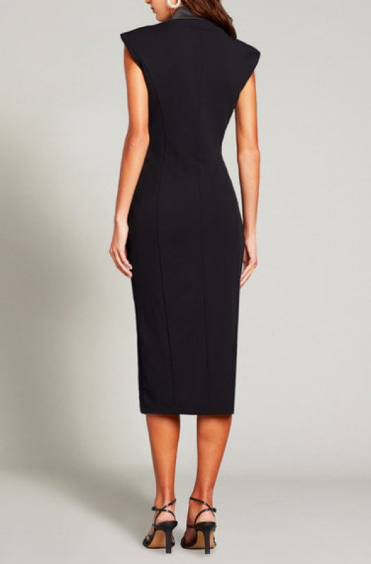 画像2: 【アンミカさん着用】Tadashi Shoji  タダシショージ 　ATIKE タキシードドレス　ブラック (2)