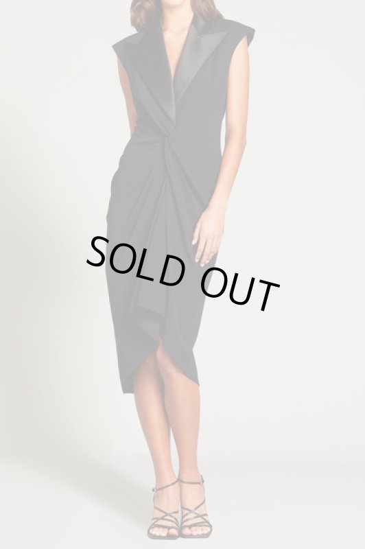 画像1: 値下げ！1点のみ即発！【アンミカさん着用】Tadashi Shoji  タダシショージ 　ATIKE タキシードドレス　ブラック (1)