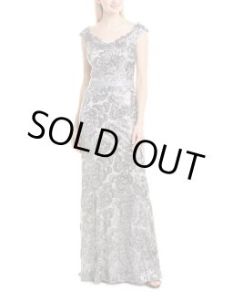セール！Tadashi Shoji タダシショージ レースVネックロング
