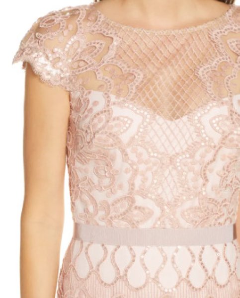 画像3: Tadashi Shoji  タダシショージ スパンコールレースシースドレス  ピンク系 (3)