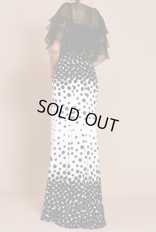 画像2: Tadashi Shoji タダシショージ  BIGELOW KNIFE PLEAT GOWN　ブラック、ホワイト (2)