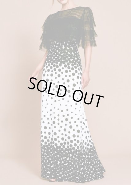 画像1: Tadashi Shoji タダシショージ  BIGELOW KNIFE PLEAT GOWN　ブラック、ホワイト (1)