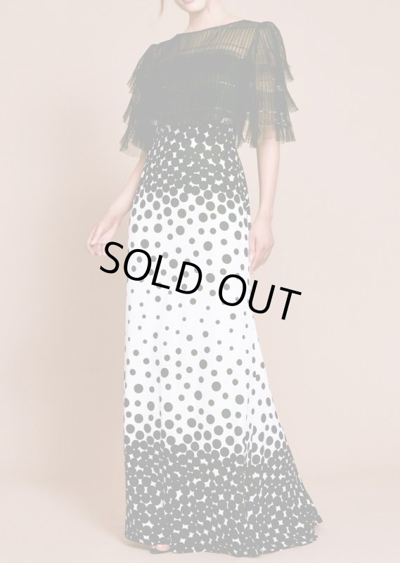 画像1: Tadashi Shoji タダシショージ  BIGELOW KNIFE PLEAT GOWN　ブラック、ホワイト (1)