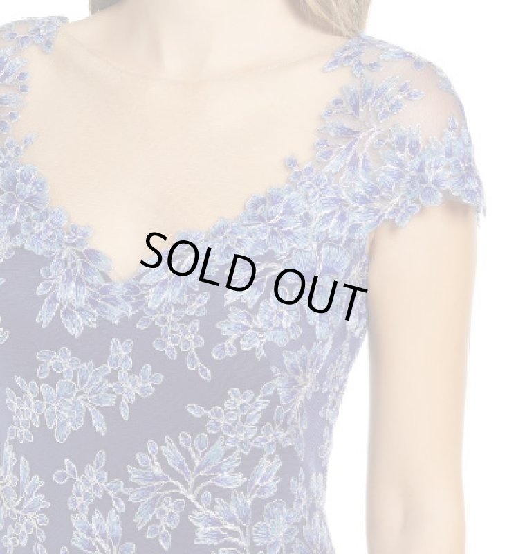 画像3: Tadashi Shoji  タダシショージ　Corded Lace Sheath Dress  ブルー系 (3)