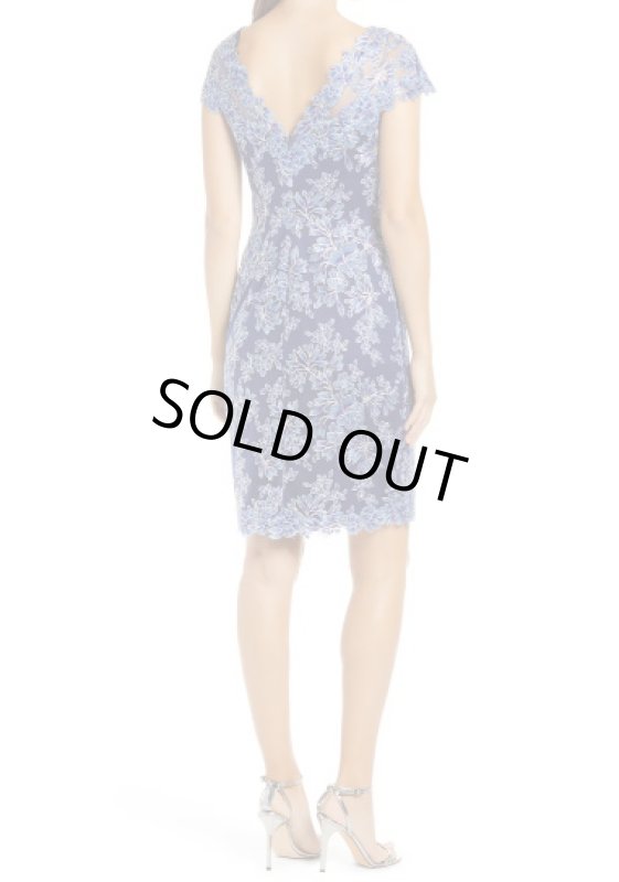 画像2: Tadashi Shoji  タダシショージ　Corded Lace Sheath Dress  ブルー系 (2)