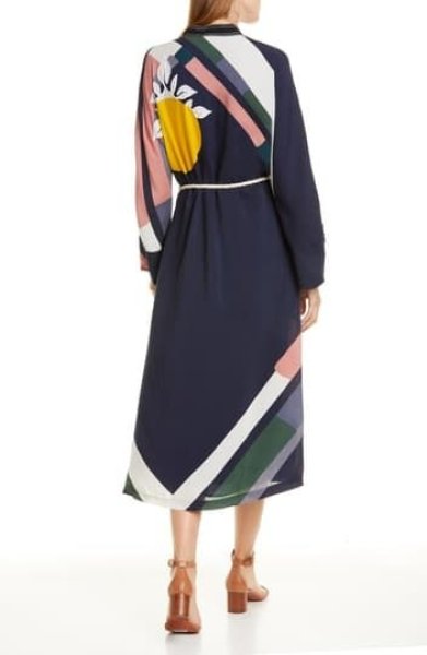 画像4: 【滝川クリステルさん着用】Tory Burch トリーバーチ ベルト付きプリントドレス (4)