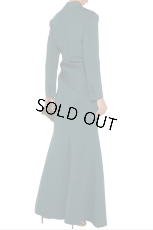 画像2: Badgley Mischka 　ドレープ入りロングドレス　グリーン系 (2)