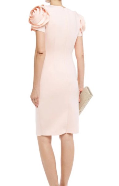 画像2: Badgley Mischka  フローラルスリーブドレス ピンク (2)