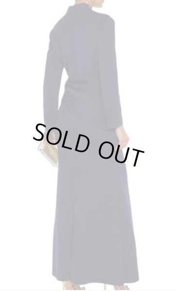 画像2: Badgley Mischka 　ドレープ入りロングドレス　ネイビー系 (2)