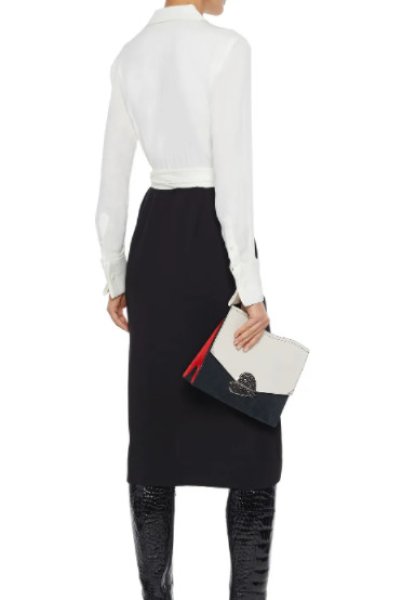 画像2: Diane von Furstenberg ダイアンフォンファステンバーグ   カラーブロックラップドレス (2)