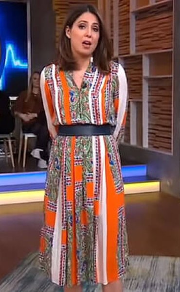 画像4: 【桐谷美玲さん、Cecilia Vega着用】Tory Burch トリーバーチ プリントオレンジドレス (4)