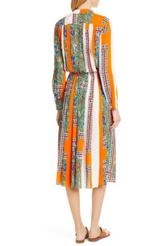 画像2: 【桐谷美玲さん、Cecilia Vega着用】Tory Burch トリーバーチ　プリントオレンジドレス (2)