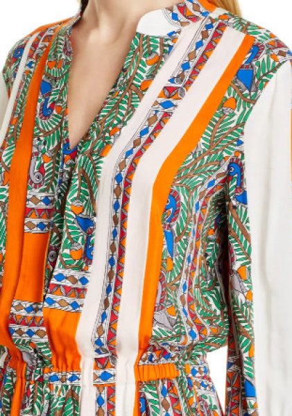 画像3: 【桐谷美玲さん、Cecilia Vega着用】Tory Burch トリーバーチ プリントオレンジドレス (3)