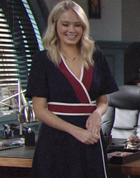 画像3: 【ドラマ使用】Tory Burch トリーバーチ ネイビーラップドレス (3)