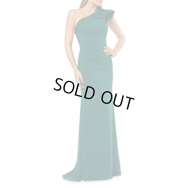 画像1: Carmen Marc Valvo 　　ラッフルワンショルダーロングドレス (1)