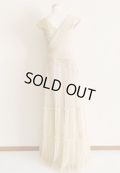 画像6: 再販売セール!【朝比奈彩さん、有村実樹さん着用】Tadashi Shoji タダシショージ  SOVANN 刺繍チュールドレス ゴールド系、ベージュ (6)